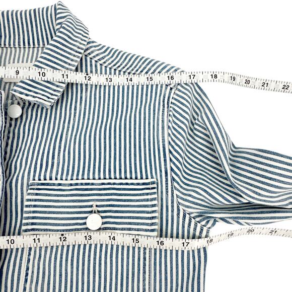 FRAME Engineer Striped Denim Shirt Jacket XS - Picture 12 of 14